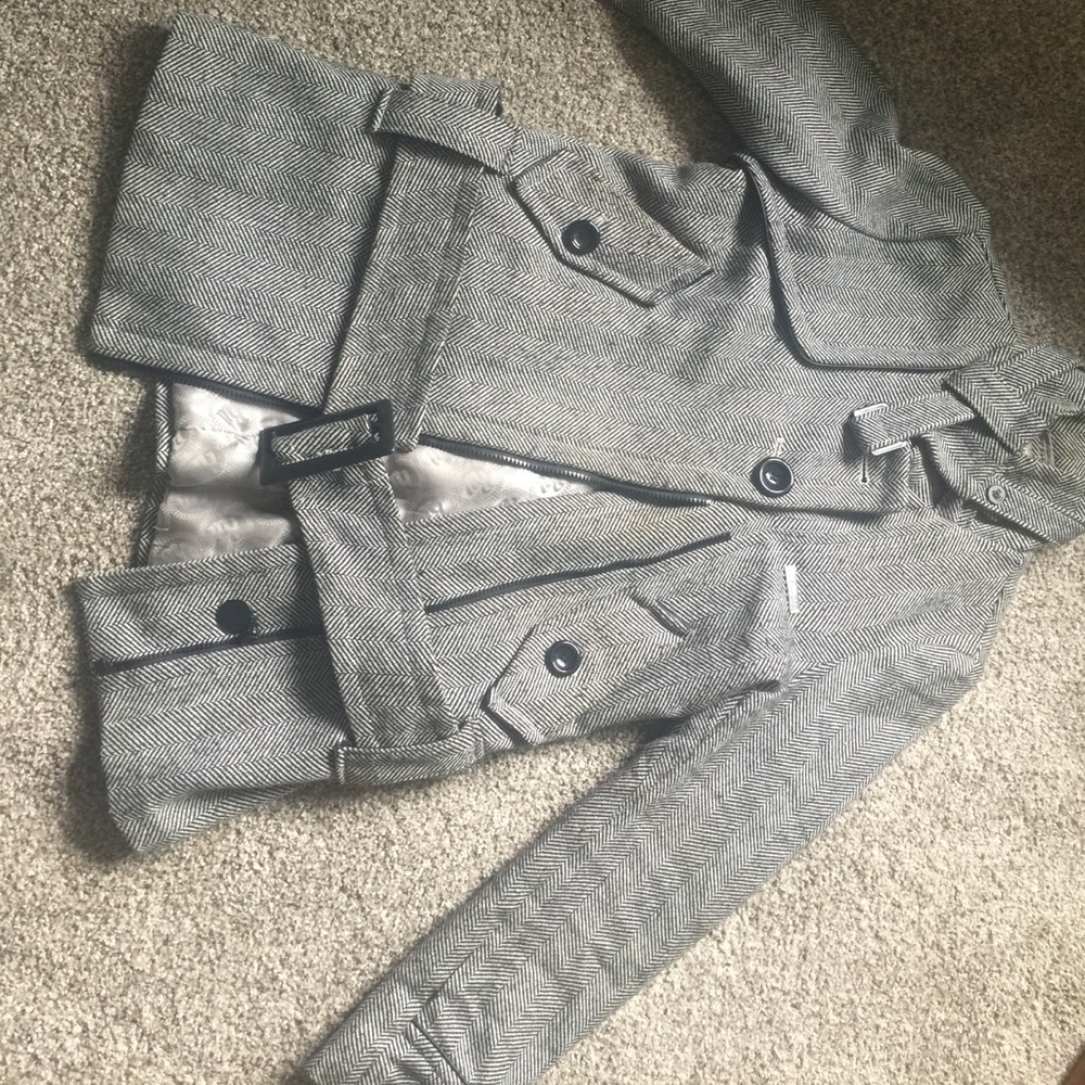 Herringbone wool coat jacket
